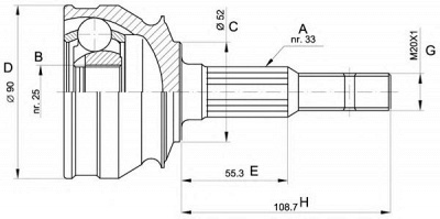 OPEN PARTS cvj500710 -  Шарнирный комплект, приводной вал